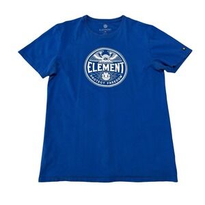ELEMENT SKATE Men's Graphic T Shirt Blue Size Medium 19.5 x 27.5